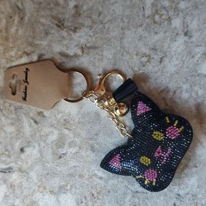 Black kitten Sequence Bag Charm